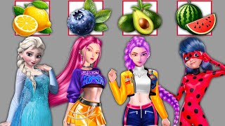 Epic Glow Up! Fruit Battle Fashion Transformation | Rumi, Mira, Elsa \u0026 Ladybug