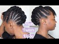 How To: Flat Twists Pompadour Updo Tutorial on 4C Hair