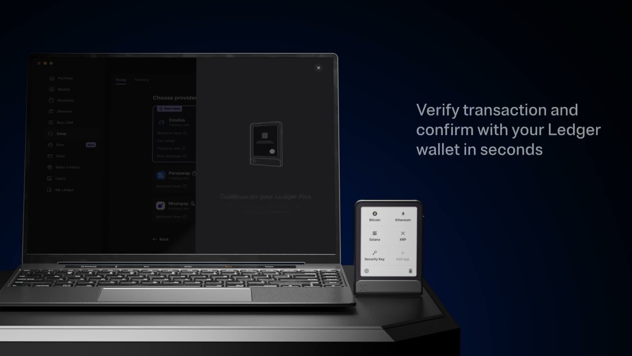 Ledger Wallet™（旧Ledger Live™）を通じてExodusで暗号資産をスワップする方法