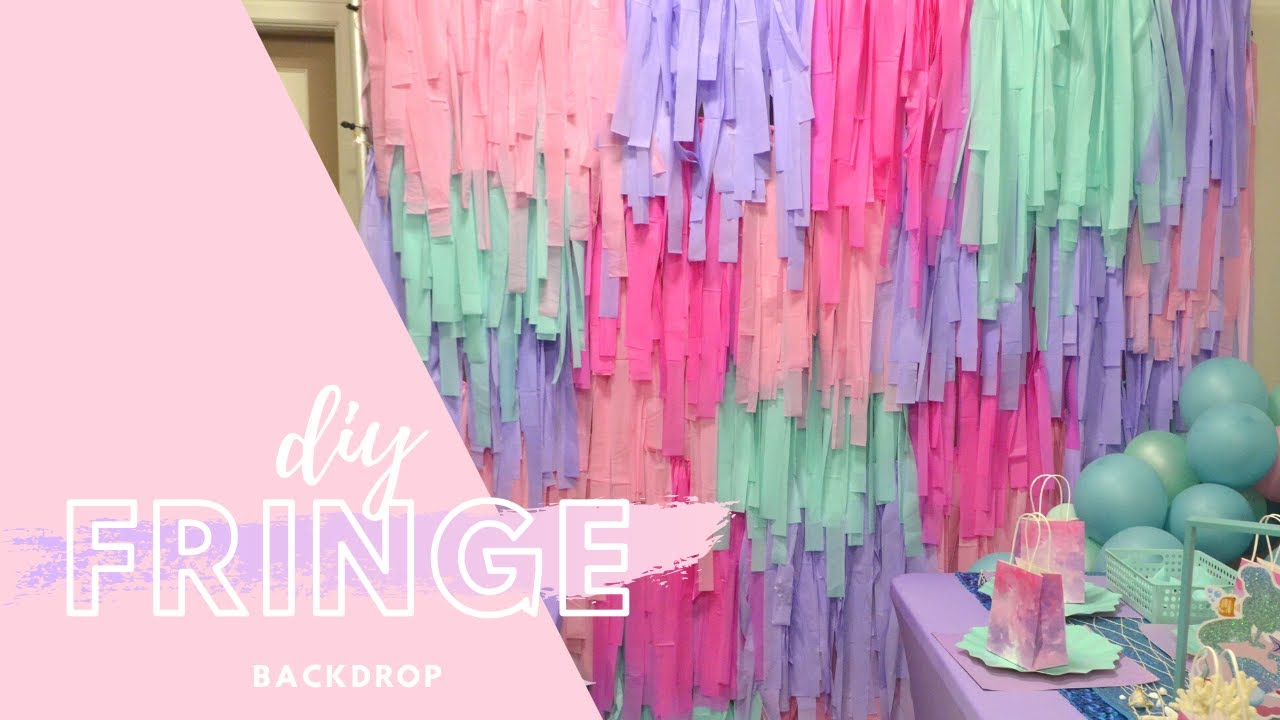 How to Make Ceiling Streamers  DIY Fringe Backdrop for Parties