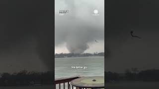 Powerful Tornado Sends Debris Flying in Union City, Michigan