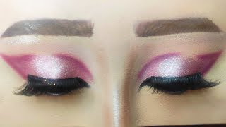 ميك اب بينك ورسم العين كت كريس ووينج لاينر بالشادو ع عيون سييليكون pink makeup on silicon eye makeup