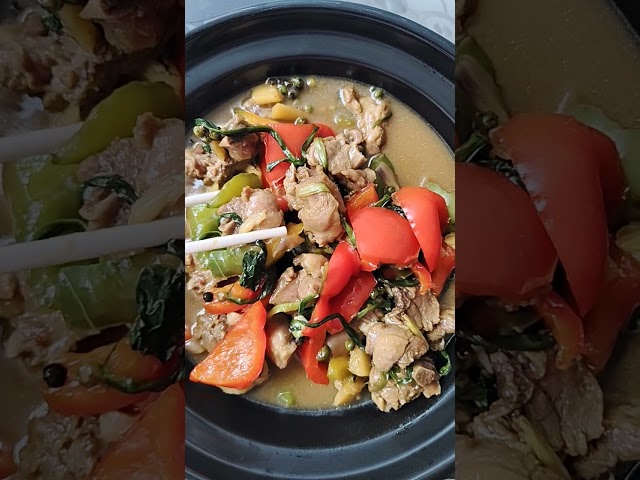 ONE POT DUCK STEW WITH BELL PEPPERS#shortvideo#foodlover#youtubeshorts@cherrymukbangasmr