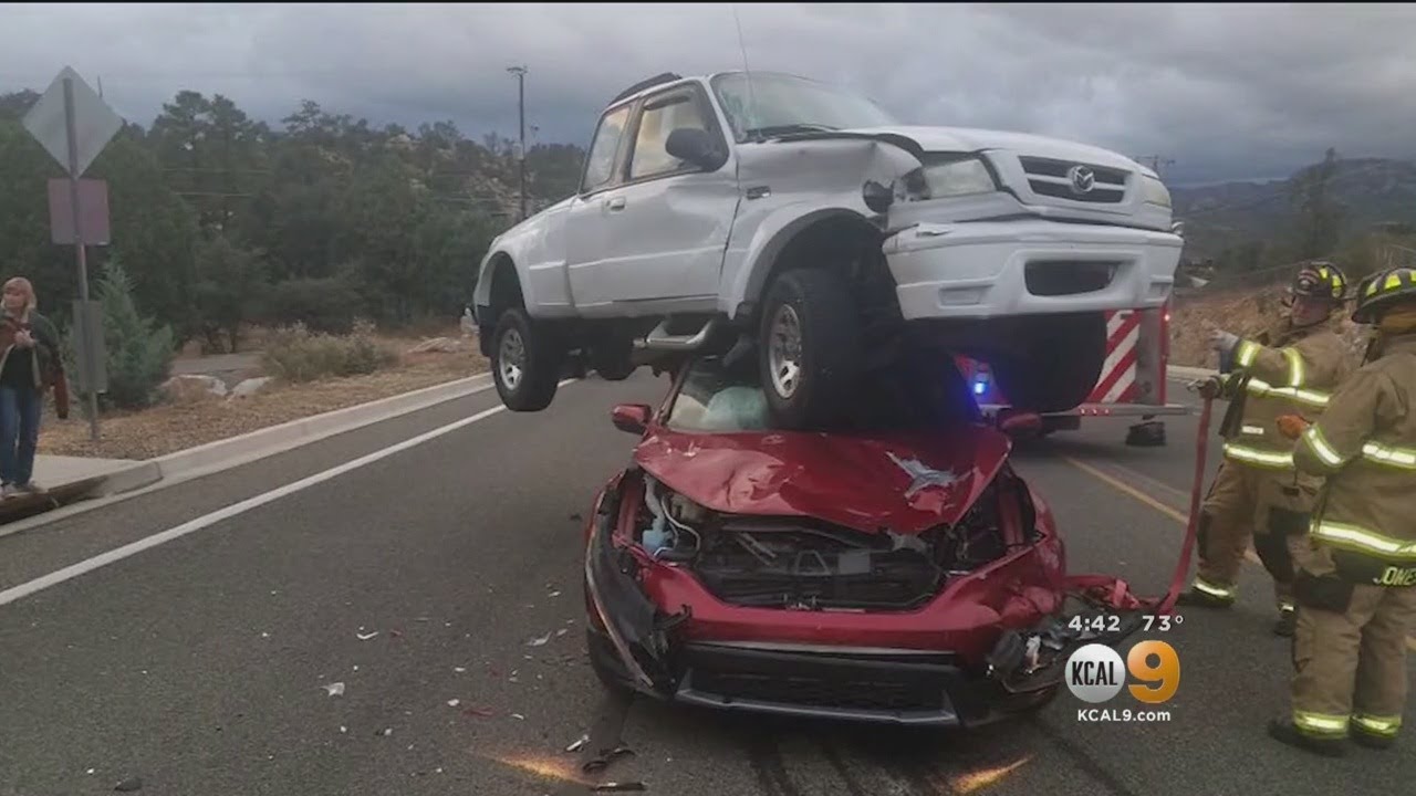 Pickup Truck Flips, Lands On Top Of Car In Arizona YouTube
