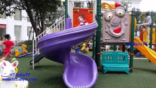 Outdoor Playground Family Fun for Kids Playing Slides | Royal city Hanoi Park No2 by HT BabyTV