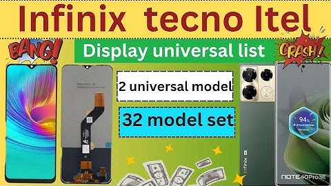 Infinix tecno itel universal display list || universal display combo 2025