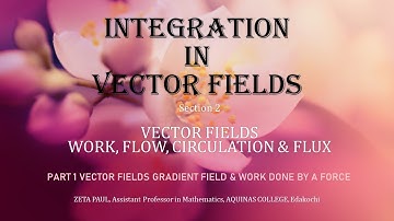 VECTOR INTEGRATION Section 2 Part 1 VECTOR FIELD, GRADIENT, WORK INTEGRAL