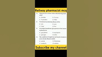 Railway Pharmacist || RRB Pharmacist Exam MCQ || RRB Pharmacist 2019 paper #rrb #pharmacist