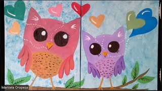 Paint Night 2024- Parent and Child Diptych Painting