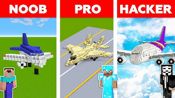 Minecraft NOOB vs PRO vs HACKER: AIRPLANE CHALLENGE in Minecraft / Aircraft animation