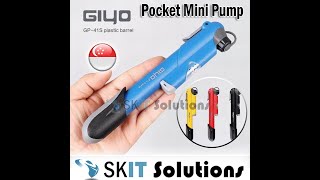 【SKIT Solutions】Giyo GP-41s Bike Tire Pocket Mini Air Pump AV/FV Schrader Presta Bicycle Inflator