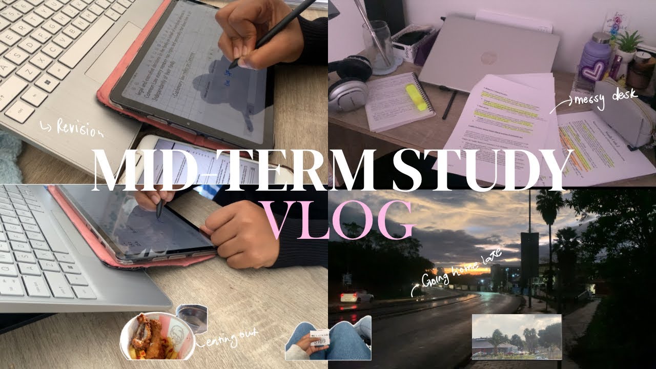 Law Mid-terms Study Week🌷| Aesthetic Study, Eating out, laundry, finishing late on campus🧸