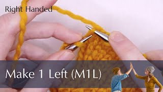 How to Knit a Make 1 Left (M1L) Stitch in Slow Motion for Beginners