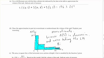2017 AP Calculus BC Free Response Question 1 Solution [Student]
