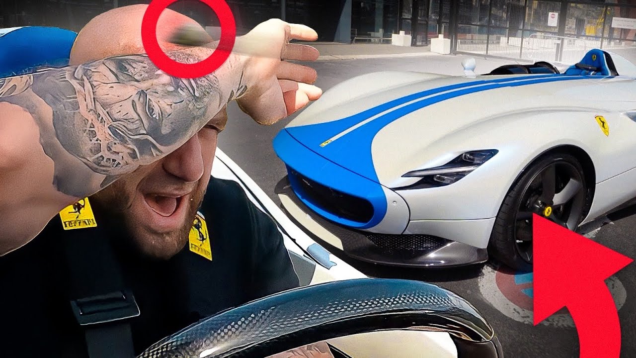 L’ESSAI TOURNE MAL 😰😱!!JE ME PREND UN PROJECTILE DANS LA TÊTE EN FERRARI MONZA SP1🤬 !!