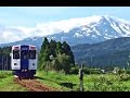 【おばこ号】鳥海山に向かって。由利高原鉄道,鳥海山ろく線，矢島行。前郷-久保田間