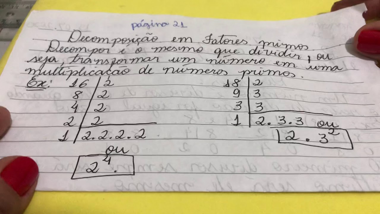 Decomponha No Caderno Em Fatores Primos Cada Numero