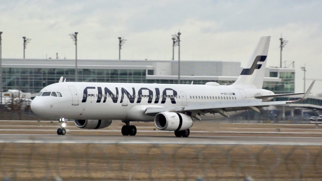 Finnair Airbus A321-231 OH-LZS arrival at Munich Airport MUC EDDM