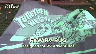 FXW Let’s ROLL RV Rug | Foldable Outdoor Mat for RV Camping with Dogs