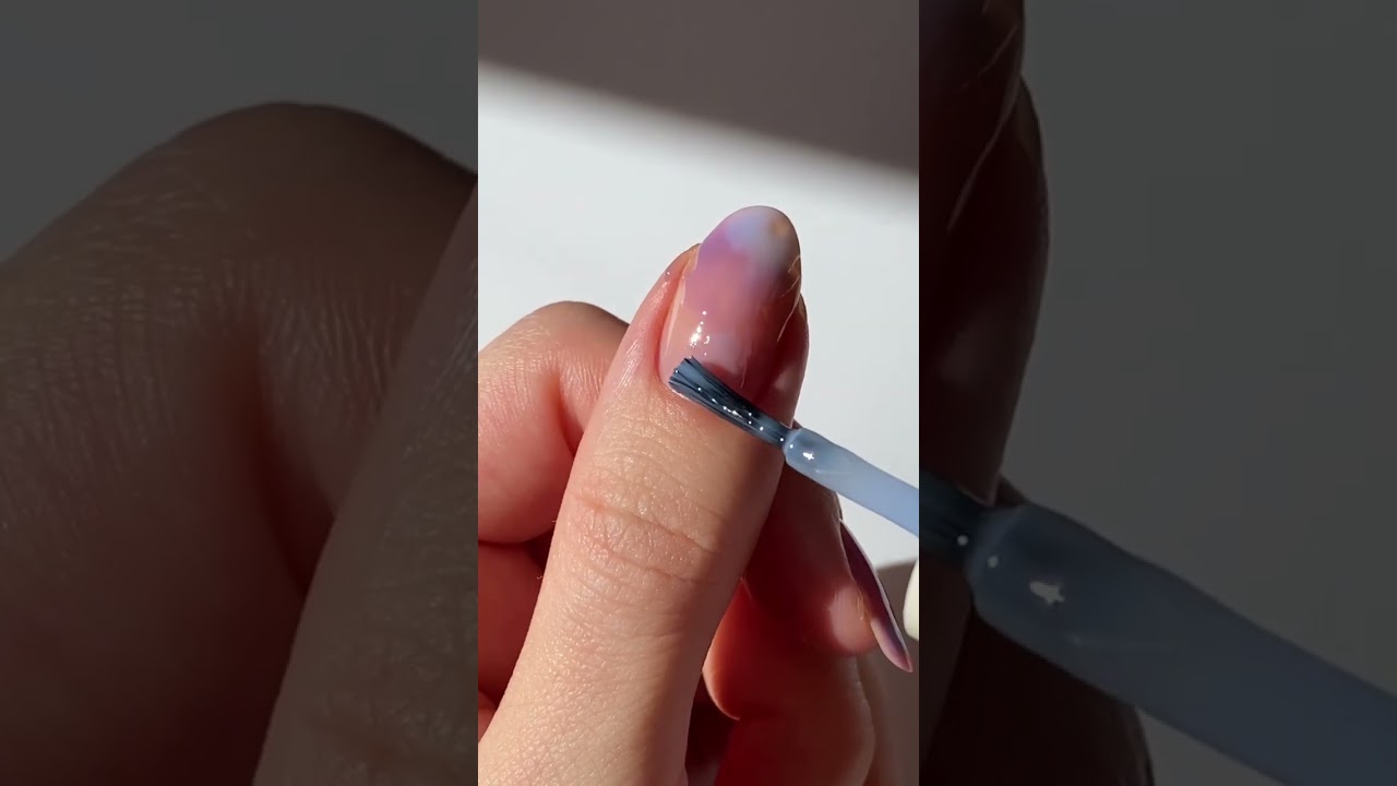 The easiest watercolor nails using jelly polishes 😌☁️💖🦋💜
