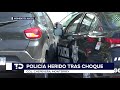 Choque deja un policía lesionado en la colonia Chepevera en Monterrey