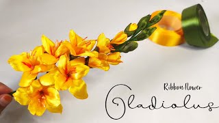 DIY/ How to make ribbon flower easy / ribbon flower Gladiolus