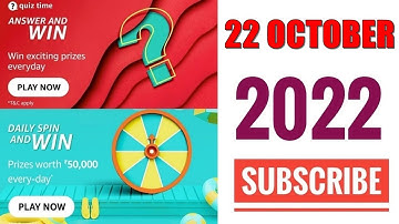 Amazon Quiz Answers Today | Amazon Quiz Today | 22 October 2022