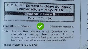 2016 Mdu BCA 4th Sem Data Structure Question Paper