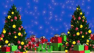 [4K] Christmas Tree & Presents - Blue Screen
