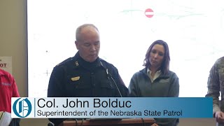 Nebraska State Patrol's Col. John Bolduc speaks during State of Emergency press conference during