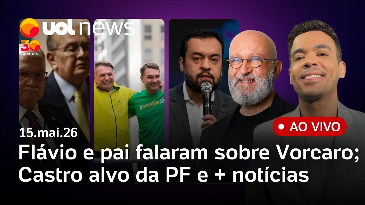 Flávio Bolsonaro falou com pai sobre dinheiro de Vorcaro; Castro é alvo da PF; Gilmar critica Fachin