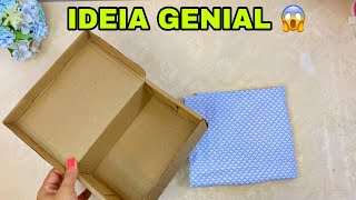 IDEIA FABULOSA COM CAIXA DE SAPATO E TECIDO FAÇA VOCÊ MESMO #viral #compartilhe #diy