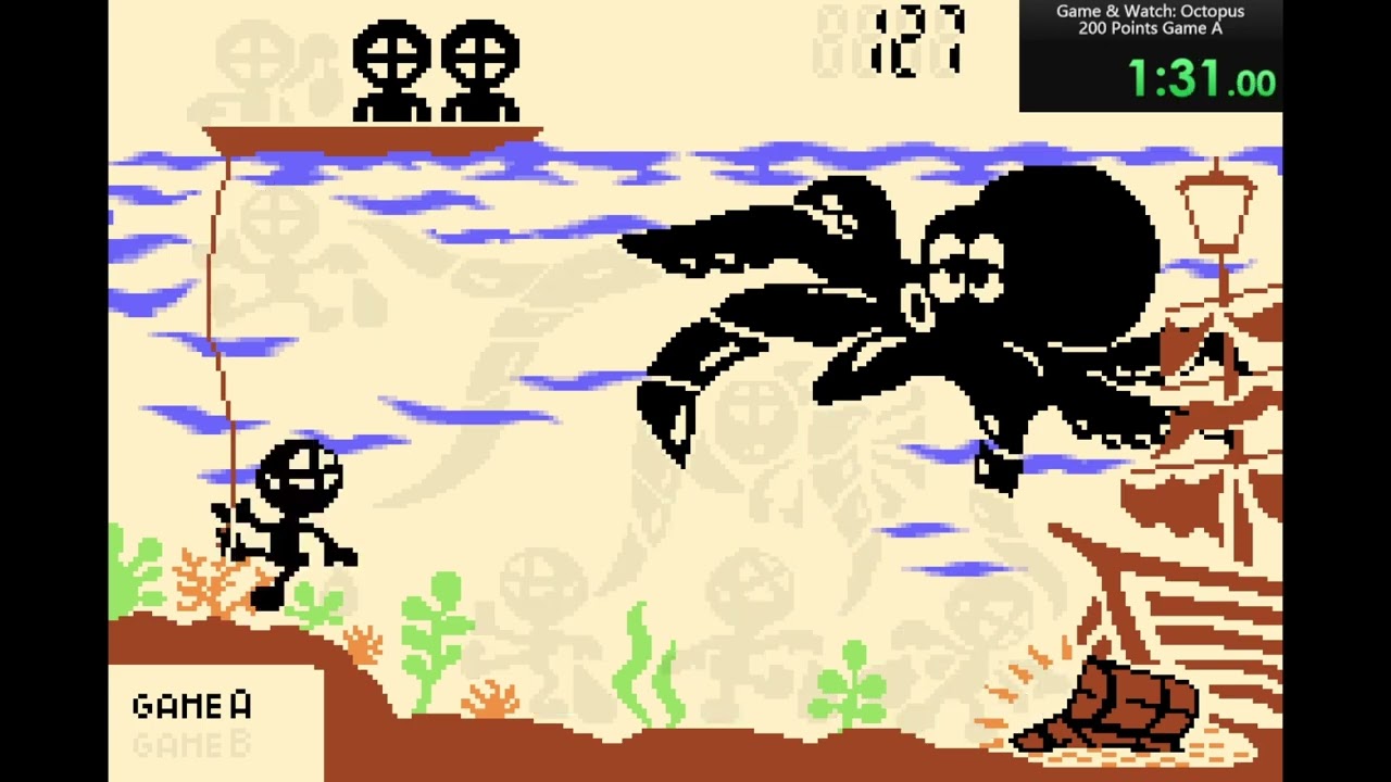 Game & Watch: Octopus - 200 Points Game A in 2:21 [WR]