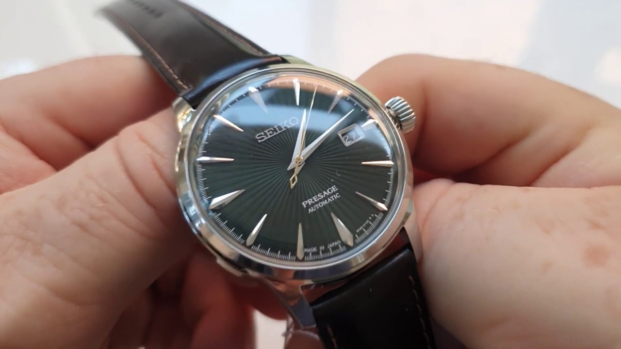 Seiko Presage SRPD37 Mockingbird - The Green Dress Watch - YouTube