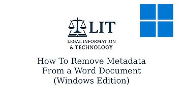 Removal of Metadata From A Word Document (Windows)