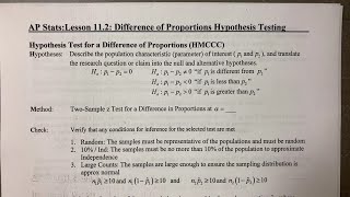 AP Stats Lesson 11.2