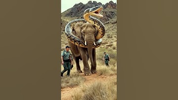 너무 착해서… 코끼리는 거대한 뱀의 먹잇감이 되었다!”