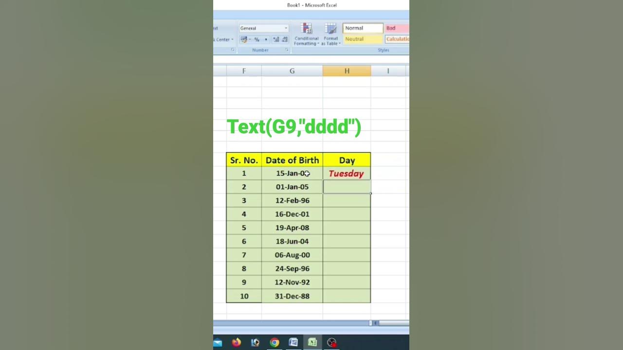  extract day name from date in excel 2010 2013 2016 2021 shorts 