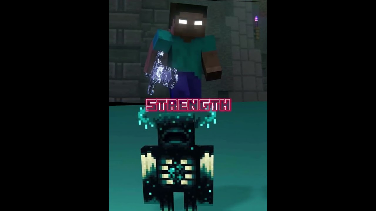 Herobrine vs Warden in Minecraft 