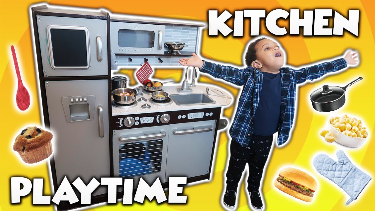 PRETEND PLAY WITH GIANT KITCHEN COOKING TOY & LEARNING COLORS