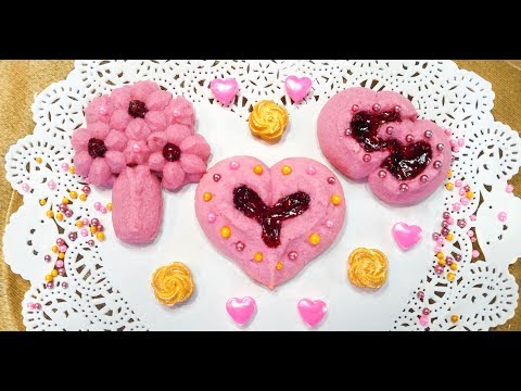 Raspberry Thumbprint Valentine’s Spritz Cookies