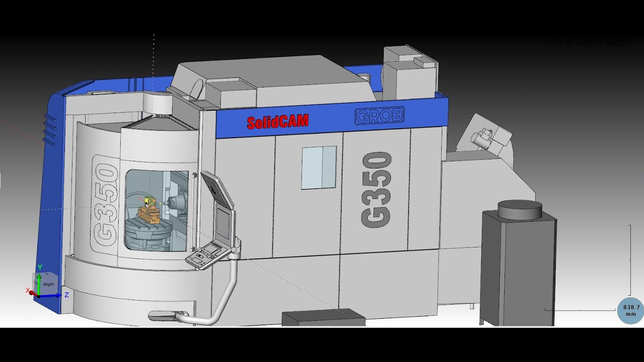 Grob G350 840D 5 axis indexial and simultaneous - Solidcam postprocessors
