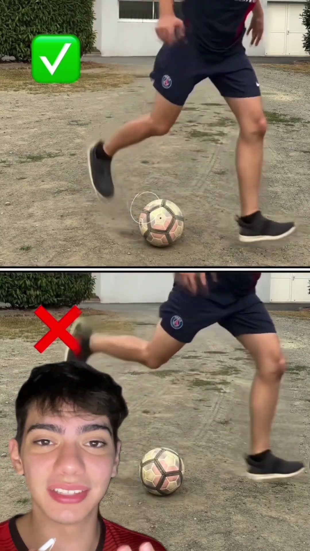 Dica de futebol! ⚽ Chute no chão com o pé atrás da bola! ?