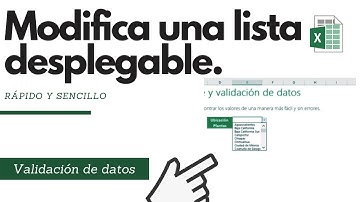 Como MODIFICAR una LISTA DESPLEGABLE en Excel