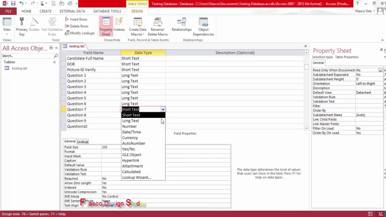 Exam Testing Database With Ms Access Youtube