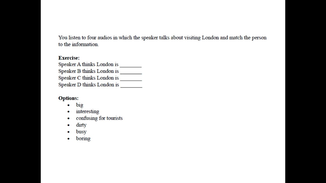 Aptis listening test 8, part 2.