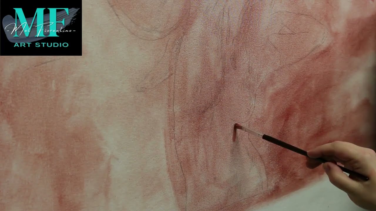 Oil painting underpainting layer 1 of 9 figures of my painting "The Primordial Dance" Timelapse