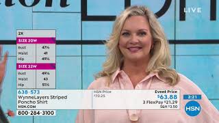 WynneLayers Striped Poncho Shirt