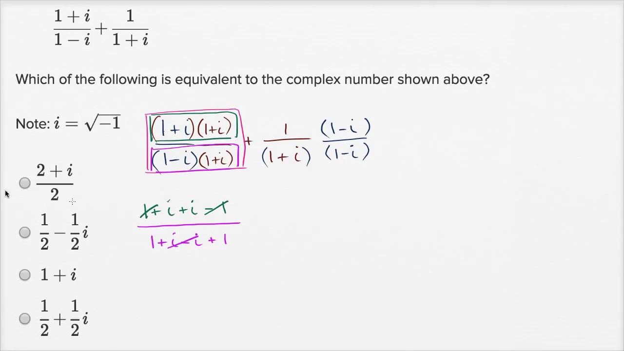 complex-numbers-harder-example-math-sat-khan-academy-youtube