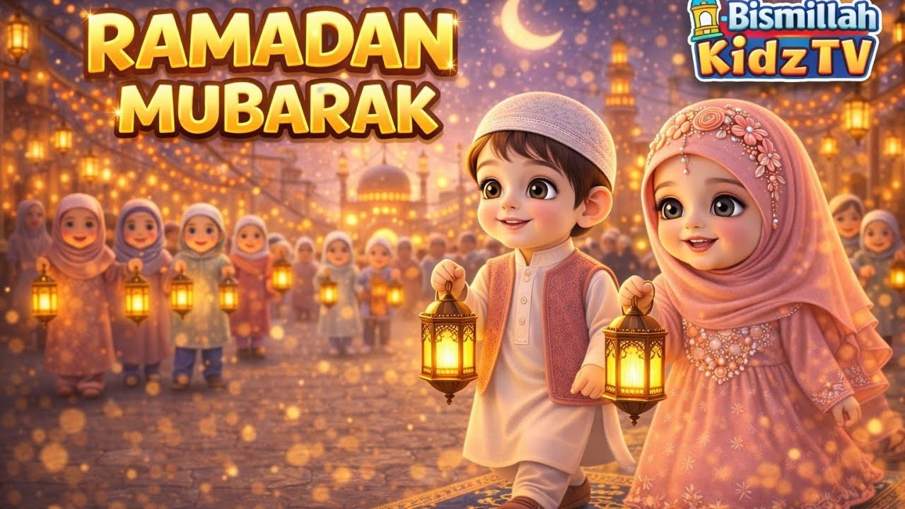 RAMADAN MUBARAK 🌛| Happy Ramadan Nasheed For kids | Bismillah Kids TV 📺 